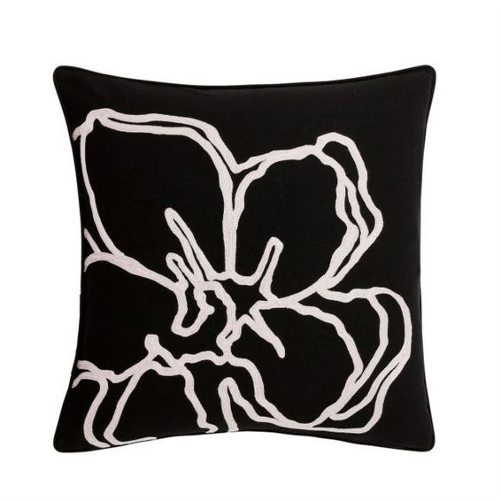 Vietnm Magnolia Flower Cushion by Ted Baker in Pink Black
