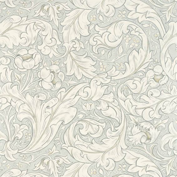 Pure Bachelors Button Wallpaper 216554 by Morris & Co in Grey Blue