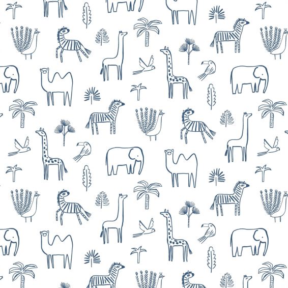 Funky Jungle Wallpaper 112630 by Harlequin in Navy Blue