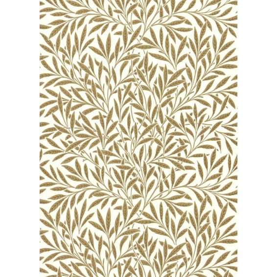 Willow Leaf Wallpaper 216965 by Morris & Co in Cream Brown