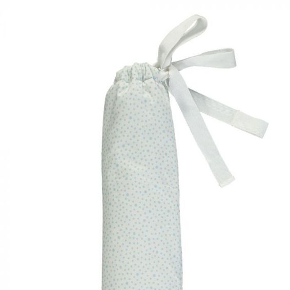 YuYu Japanese Cotton Hot Water Bottle in Spotty Dotty White & Sky