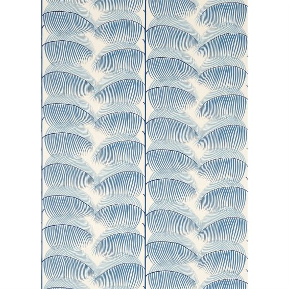 Manila Wallpaper 213369 by Sanderson in Blue linen Grey