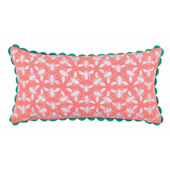 Permaculture Border Cotton Cushion by Joules in Multi