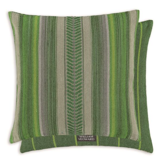 Ravi Striped Cushion by William Yeoward in Forest Green