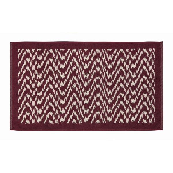 Aris Bath Mat by Bedeck of Belfast in Mulberry Red