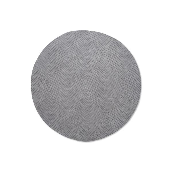 Folia Round Wool Rugs 038904 by Wedgwood in Cool Grey
