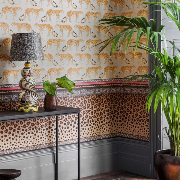 Leopard Walk Wallpaper 2010 by Cole & Son in Linen Beige