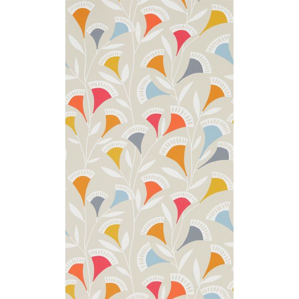 Pepino Wallpaper 111546 by Scion in Watermelon Tangerine Slate