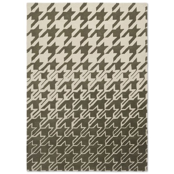 Houndstooth 162804 Wool Rugs by Ted Baker in Grey
