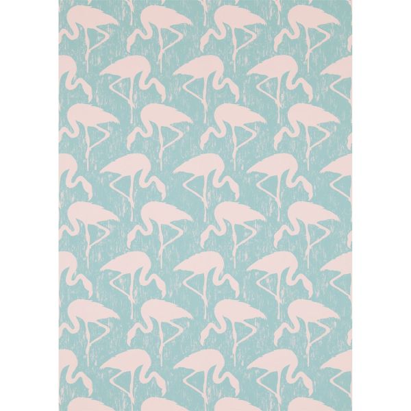 Flamingos Wallpaper 214569 by Sanderson in Turquoise Pink