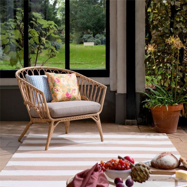 Lille 480001 Indoor Outdoor Rug by Laura Ashley in Pale Ochre