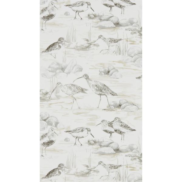 Estuary Birds Wallpaper 216493 by Sanderson in Chalk Sepia Brown