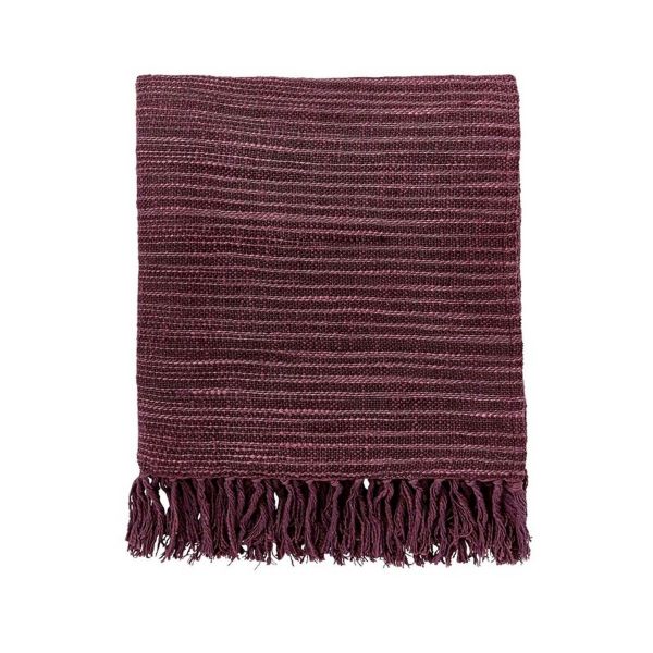 Seasons By May Woven Throw in Aubergine Purple By Morris & Co