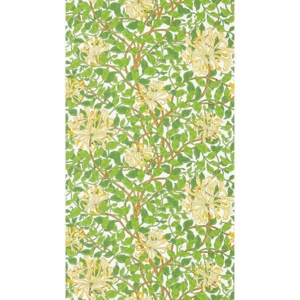 Honeysuckle Wallpaper 217095 by Morris & Co in Cream Chocolate