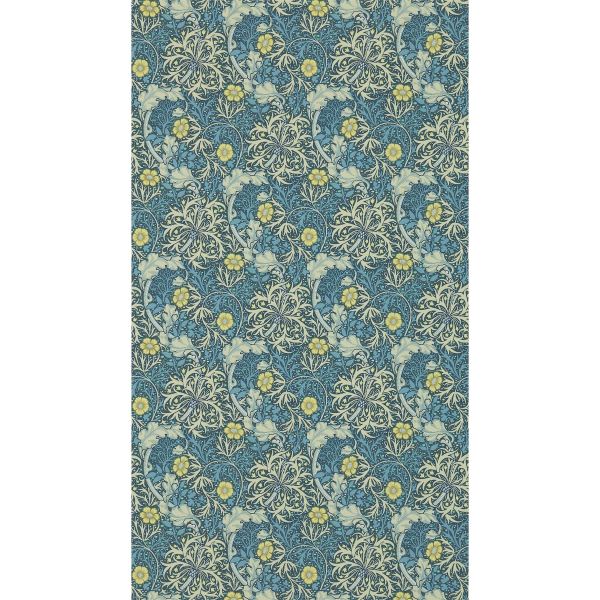 Seaweed Wallpaper 214714 by Morris & Co in Ink Woad Blue