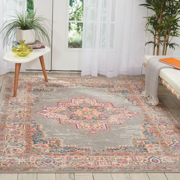 Passion Traditional Medallion Persian Rugs PSN03 in Grey