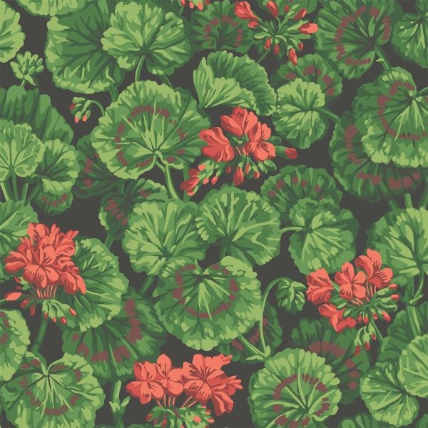 Geranium Wallpaper 11033 by Cole & Son in Charcoal Black