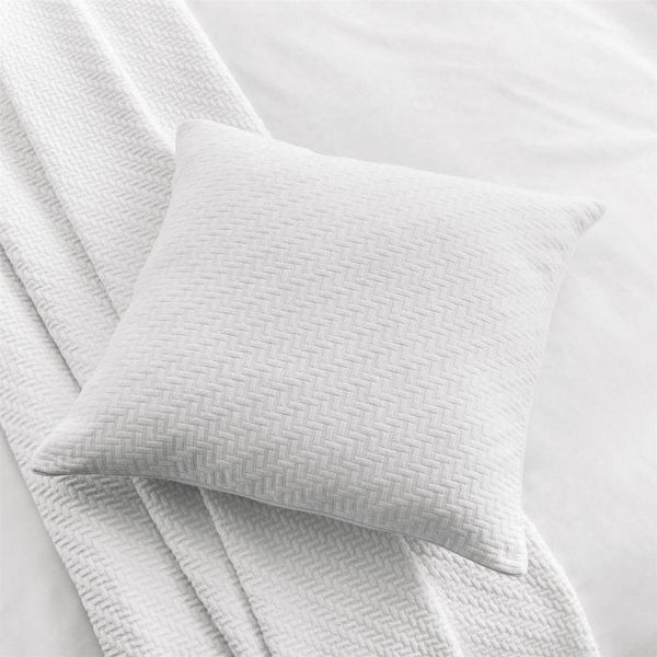 Andaz Feather Fine Linens Cotton Cushion in White