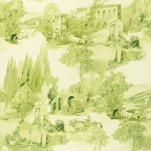 Anastacia Wallpaper W0080 02 by Clarke and Clarke in Citron Green
