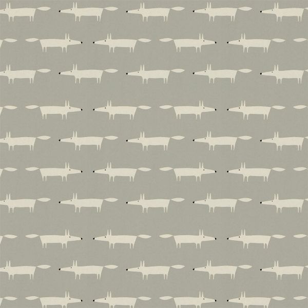 Little Fox Wallpaper 112263 by Scion in Silver Grey