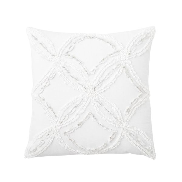 Metallic Chenille Cushion by Peri Home in White
