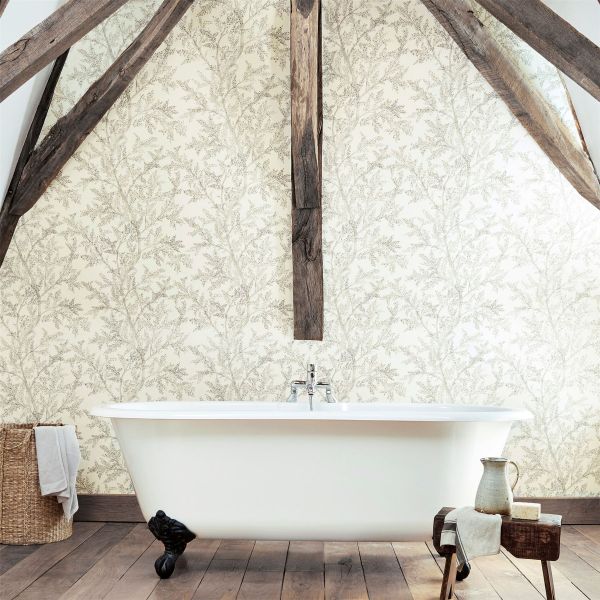 Farthing Wood Wallpaper 216612 by Sanderson in Silver Grey