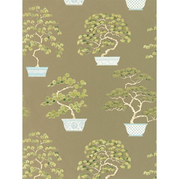 Penjing Wallpaper 217109 by Morris & Co in Scallion Green