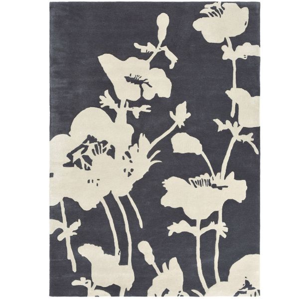 Floral 300 Rugs 039604 in Charcoal by Florence Broadhurst