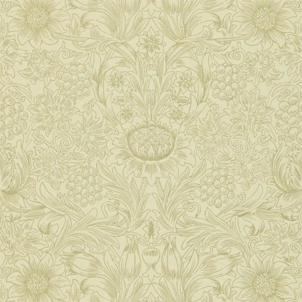 Sunflower Wallpaper 210475 by Morris & Co in Parchment Gold