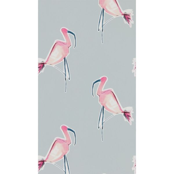 Zanzibar Flamingo Wallpaper 111200 by Scion in Bubblegum Blue
