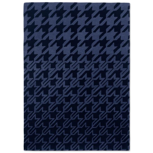 Houndstooth 162808 Wool Rugs by Ted Baker in Dark Blue