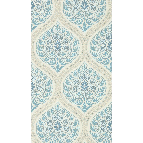 Madurai Wallpaper 216754 by Sanderson in Indigo Blue