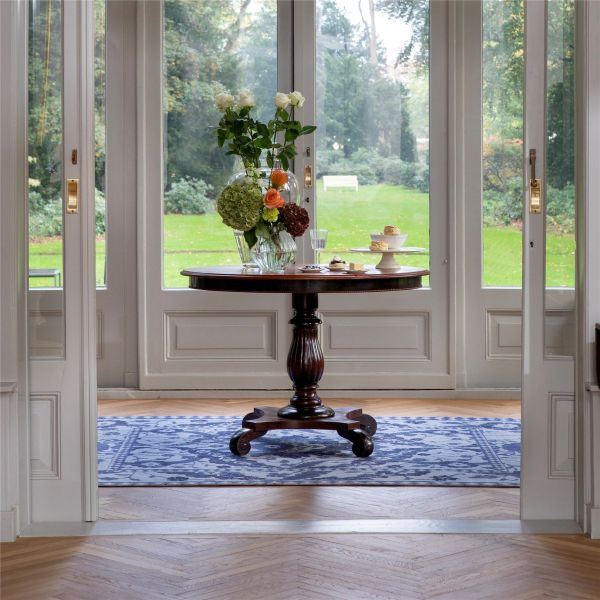 Newborough Jacquard 081608 Rug by Laura Ashley in Dark Seaspray Blue
