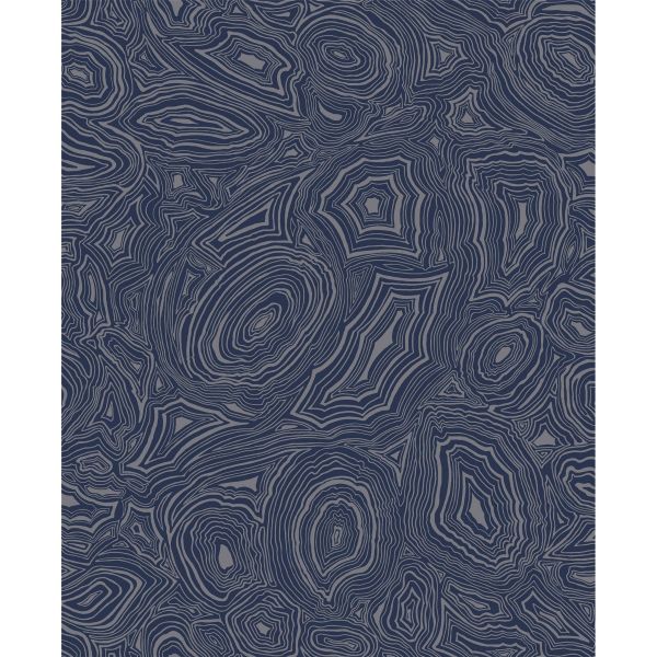 Malachite Wallpaper 17034 by Cole & Son in Royal Blue Silver