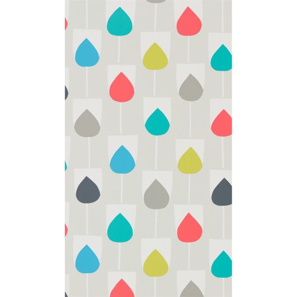 Sula Tulips Wallpaper 111324 by Scion in Julep Watermelon Liquorice