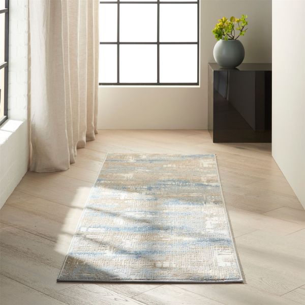 Calvin Klein Rush Designer Hallway Runner CK951 Blue Beige
