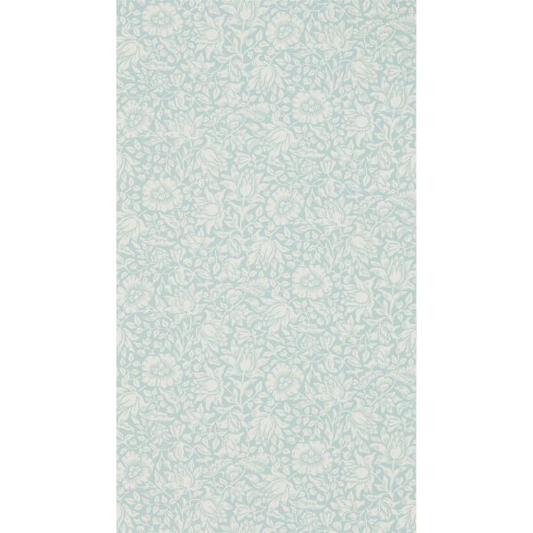 Mallow Wallpaper 216679 by Morris & Co in Chalk Duck Egg Blue