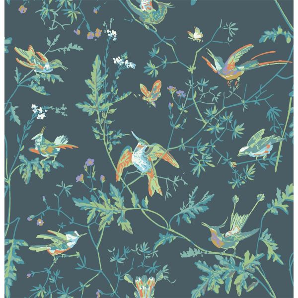 Humming Birds Wallpaper 4014 by Cole & Son in Viridian Green