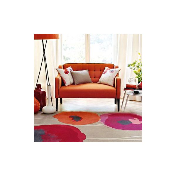 Sanderson Poppies Rugs 45700 Red/Orange