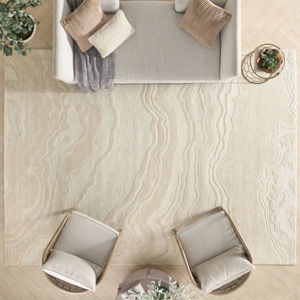 Graceful GRU01 Abstract Wool Rugs by Nourison in Ivory White