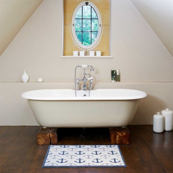 Bathroom Anchor Mats in Blue by Turtlemat