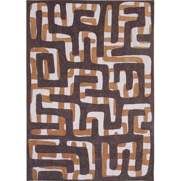 Louis De Poortere Designer Kuba Rugs in 9335 Bison Brown