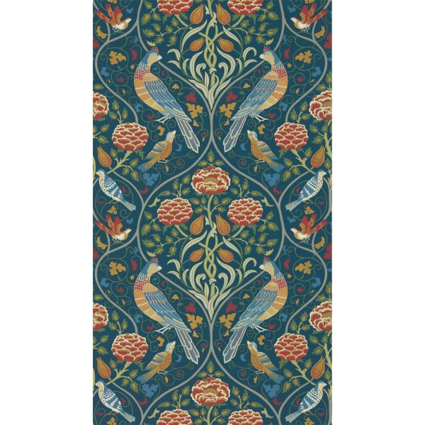 Seasons By May Wallpaper 216686 by Morris & Co in Indigo Blue