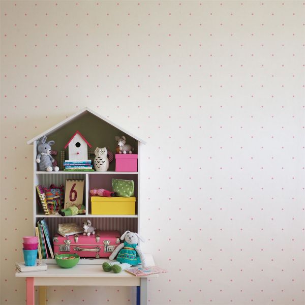 Polka Dot Wallpaper 214049 by Sanderson in Pink Cream