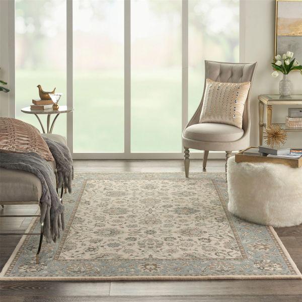 Living Treasure Rugs by Nourison LI16 in Ivory Aqua