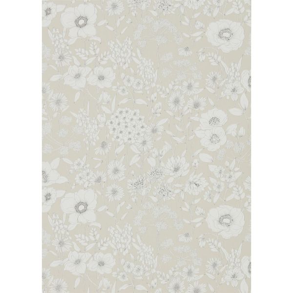 Maelee Wallpaper 216349 by Sanderson in Linen White