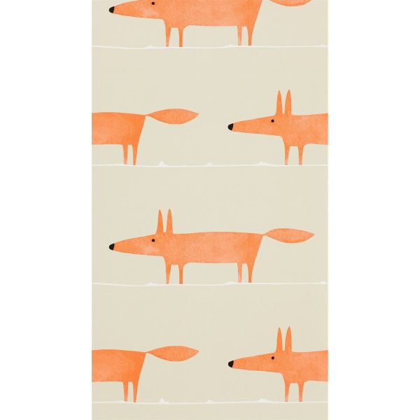 Mr Fox Wallpaper 110847 by Scion in Ginger Orange