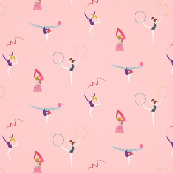 Balancing Act Wallpaper 112644 by Harlequin in Raspberry Blossom Grape