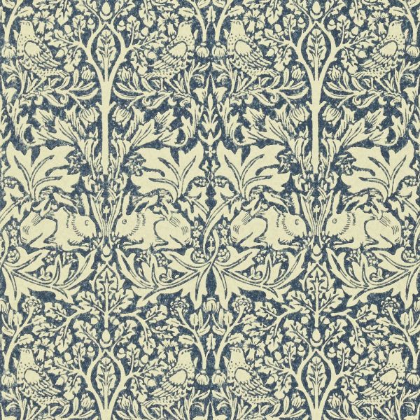 Brer Rabbit Wallpaper 105 by Morris & Co in Indigo Vellum
