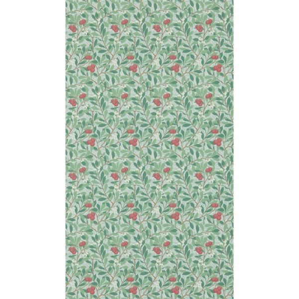 Arbutus Wallpaper 214719 by Morris & Co in Thyme Coral Pink